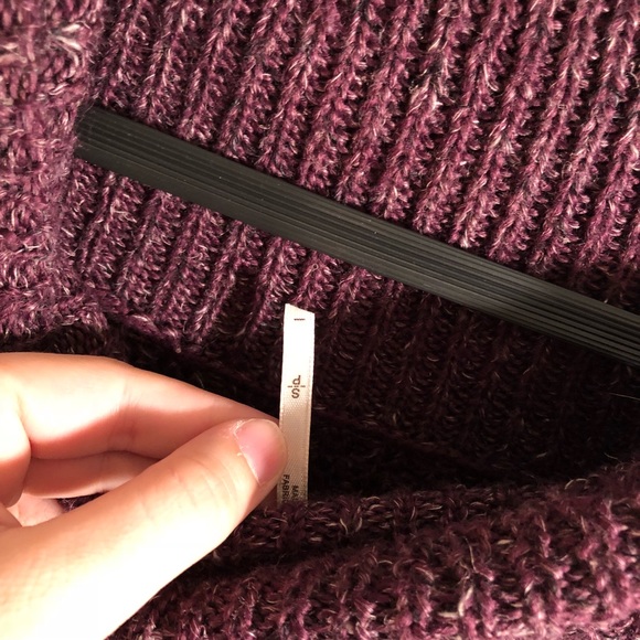 Free People chunky, burgundy cowl-neck sweater - Picture 4 of 8